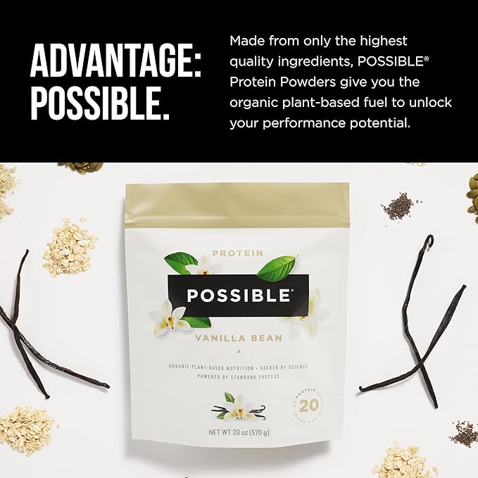 Protein Powder - Muscle Growth &amp Recovery Support - Plant-Based Protein - Essential Amino Acids &amp BCAAs - Vegan Gluten-Free &amp USDA Organic - Vanilla 1.25 Pound (Pack of 2)