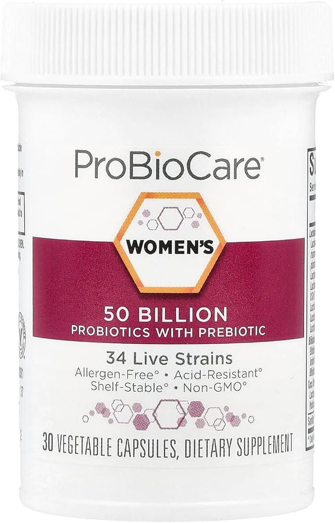 ProBioCare Probiotic for Women - 50 Billion CFUs - Supports Digestive Immune &amp Vaginal Health with Lactobacillus Bifidobacterium Gluten-Free Dairy-Free Non-GMO (30 Vegetable Capsules)