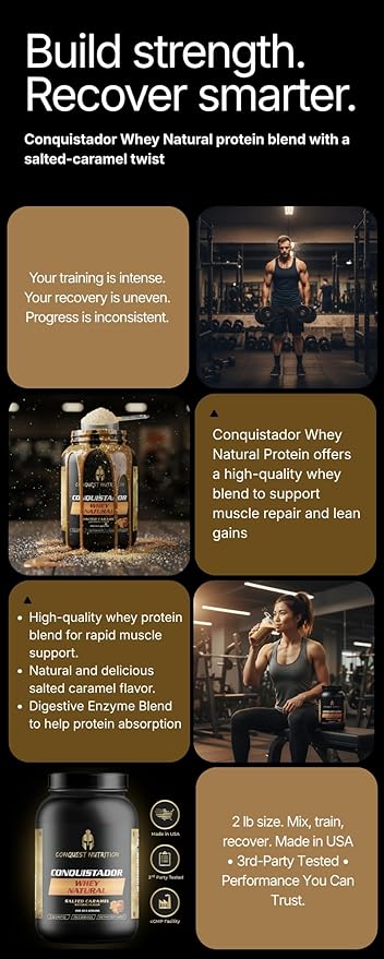 Conquistador Whey Protein Natural Salted Caramel 2lb