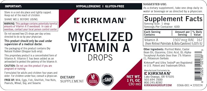 Mycellized Vitamin A Liquid 1 oz