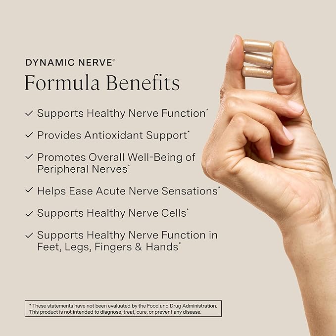 Stonehenge Health Dynamic Nerve Supplement - Supports Nerve Function in Fingers Toes Hands and Feet with Alpha Lipoic Acid ALA Benfotiamine Pea Robust B Complex Boswellia