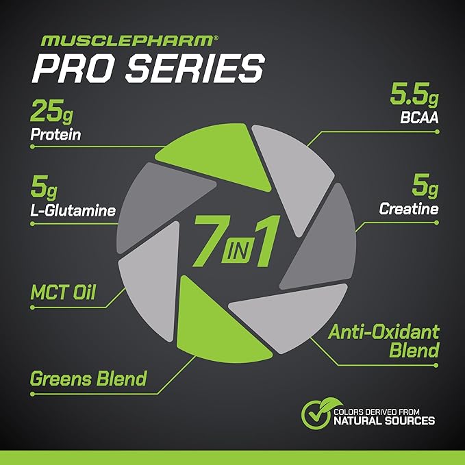MusclePharm Pro Series Protein+ 26g Whey Protein Powder per Serving | Professional Grade 7-in-1 Blend for Muscle Growth &amp Workout Recovery | Creamy Vanilla 2.5 lb 24 Servings