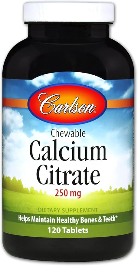 Carlson Chewable Calcium Citrate 250 mg Vanilla 120 Tablets