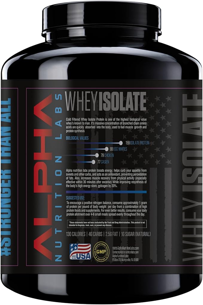 Whey Isolate Protein Powder - Vanilla Flavor 28g of Protein Low Carb Keto-Friendly