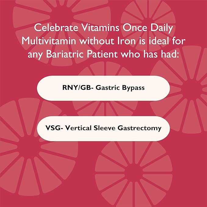 Celebrate Vitamins CelebrateONE Chewables Iron Free - Once Daily Bariatric Multivitamin Essential Vitamins &amp Minerals - Gastric Bypass &amp Sleeve Gastrectomy Supplement - Strawberry Creme (30