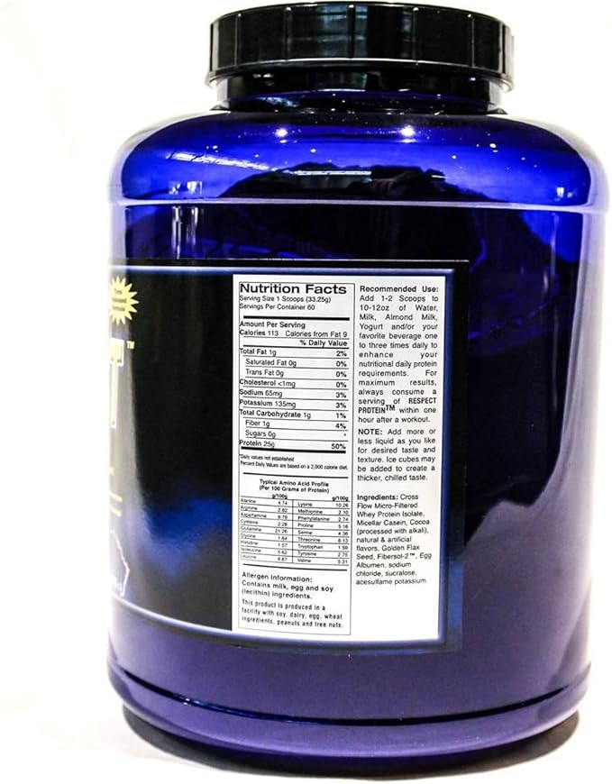 Pride Nutrition Respect Protein Milk Chocolate 60 Servings – Meal Replacement Shake for Women &amp Men – Whey Protein Isolate Micellar Casein Flax &amp Fiber