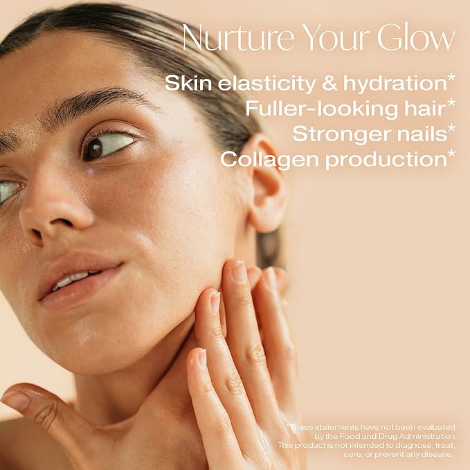 The Big Glow (60 Capsules) - for Healthy Hair Skin and Nails - Supports Collagen Production and Healthy Aging -Includes Keratin Biotin Vitamin C and Botanicals