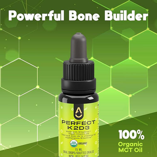 Activation Products - Perfect K2D3 Liquid Vitamin D3 with K2 Vitamin K2 and D3 Supplement in MCT Oil D3K2 Vitamins for Bone Strength and Immune Support D3+K2 Vitamins for Calcium Absorption 15 ml