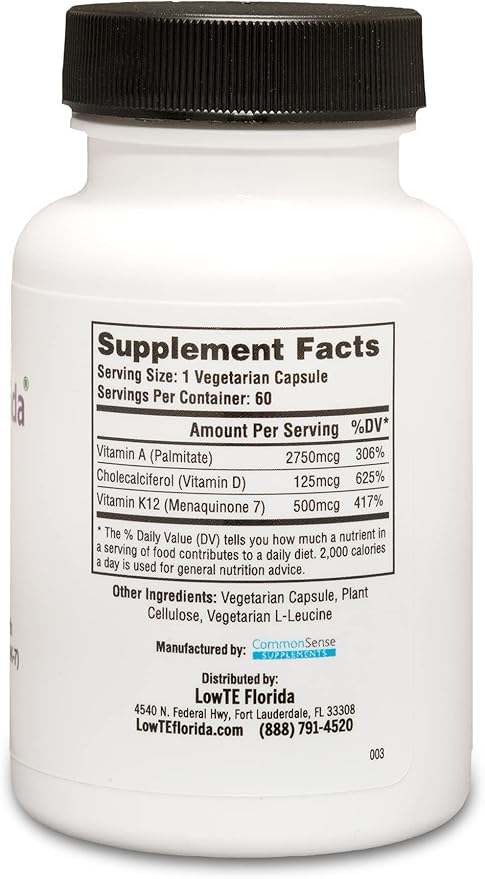 ADK 5 - Multivitamin Including Vitamin D3 5000 iu Vitamin K2 mk-7 &amp Vitamin A for Strong Bones &amp Teeth* Arterial Health &amp Immune Support* Gluten Free (60 Day Supply)
