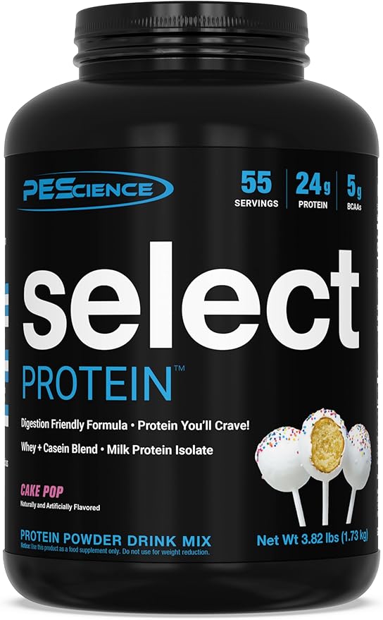 PEScience Select Protein Powder Whey and Casein Blend Lean Protein Powder for Women and Men Low Calorie Low Carb Keto Friendly Gluten Free Cake Pop - 55 Servings