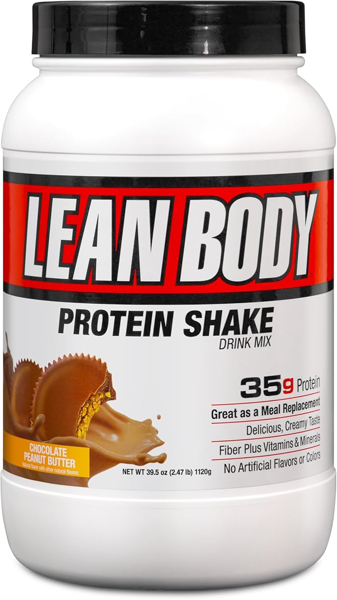 LABRADA Nutrition – Lean Body High Protein Meal Replacement Shake Whey Protein Powder for Weight Loss and Muscle Growth Chocolate Peanut Butter 2.47LB Tub Packaging May Vary