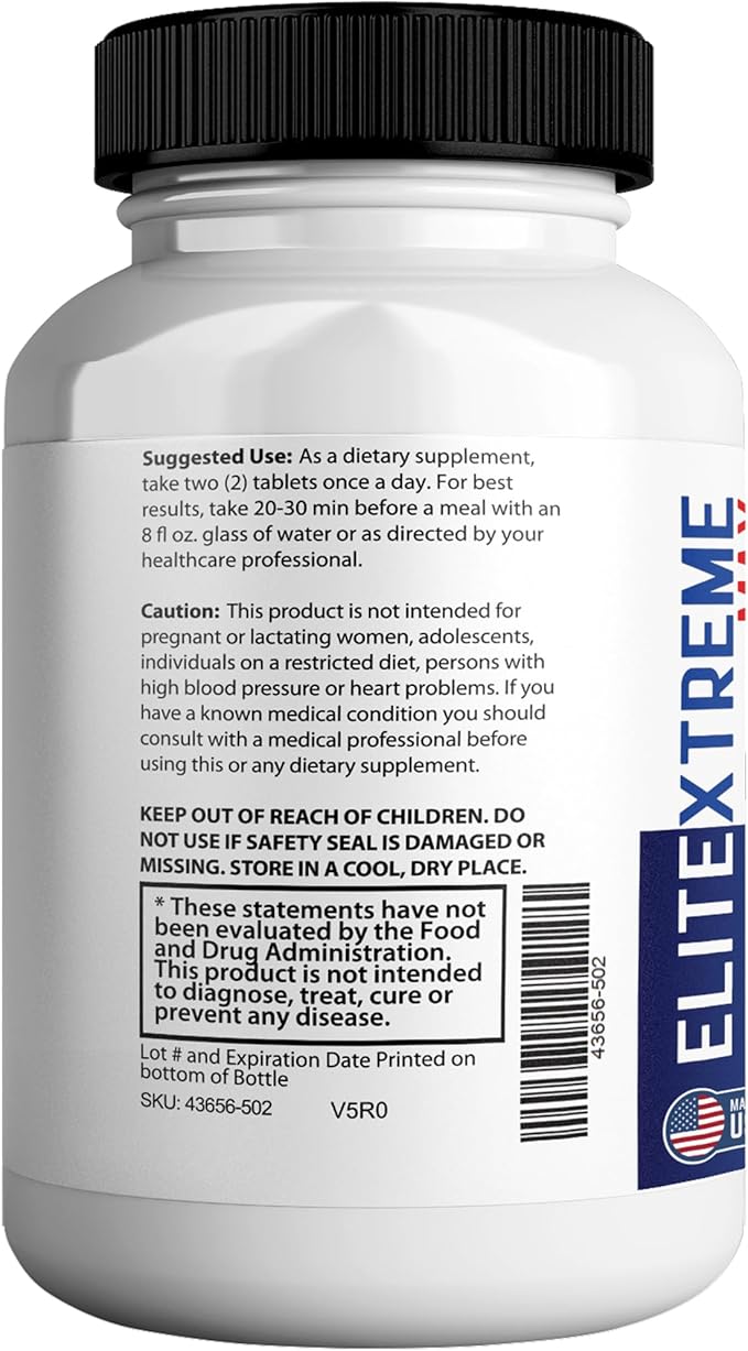 EliteXtreme Max Male Health Supplement – with Calcium Zinc &amp Proprietary Blend for Vitality &amp Strength 60 Capsules (1 Pack)