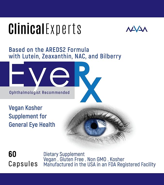 Navan EyeRx Eye Vitamins &amp Minerals for General Eye Health &amp Amsler Eye Grid Daily Vision Screening Tool by Clinical Experts