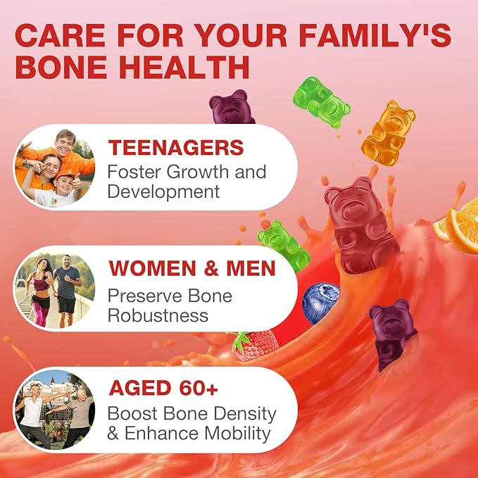 5 Packs Calcium Citrate Gummies for Kids &amp Adults Sugar Free Calcium Supplements with Vitamin D3 K2 MagnesiumSupport Bone &amp Muscle
