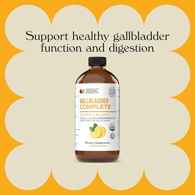 Gallbladder Complete Stone Breaker Liquid 8oz - Organic Gallbladder Support Formula Apple Cider Vinegar with Turmeric Lemon Hibiscus Chanca Piedra Sludge Cleanse Aid Fast Absorbing Made USA Herbal