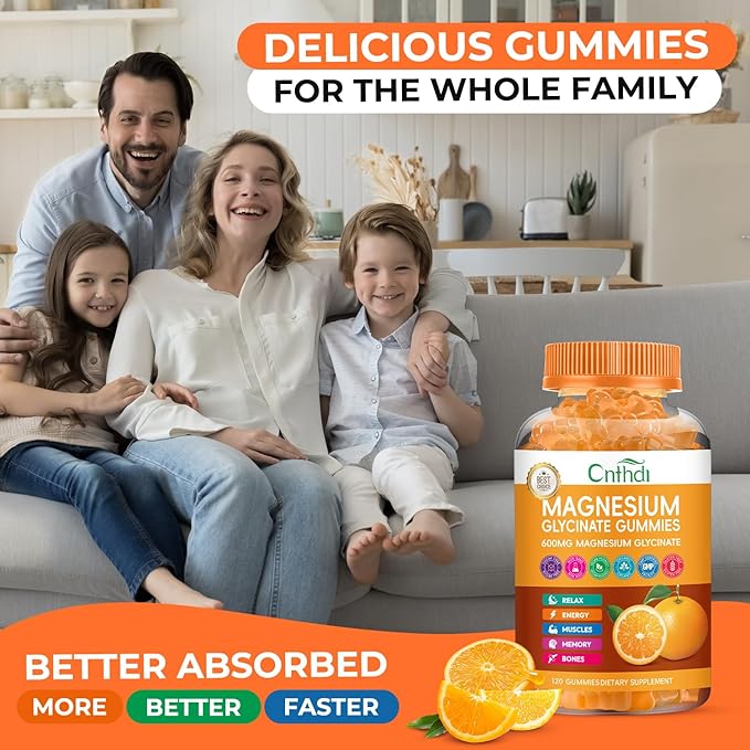 Magnesium Glycinate Gummies High Absorption Magnesium Gummies Calcium Vitamin B6 D3 Sugar Free Chews for Adults &amp Kids Relaxation Stress Relief Night Rest