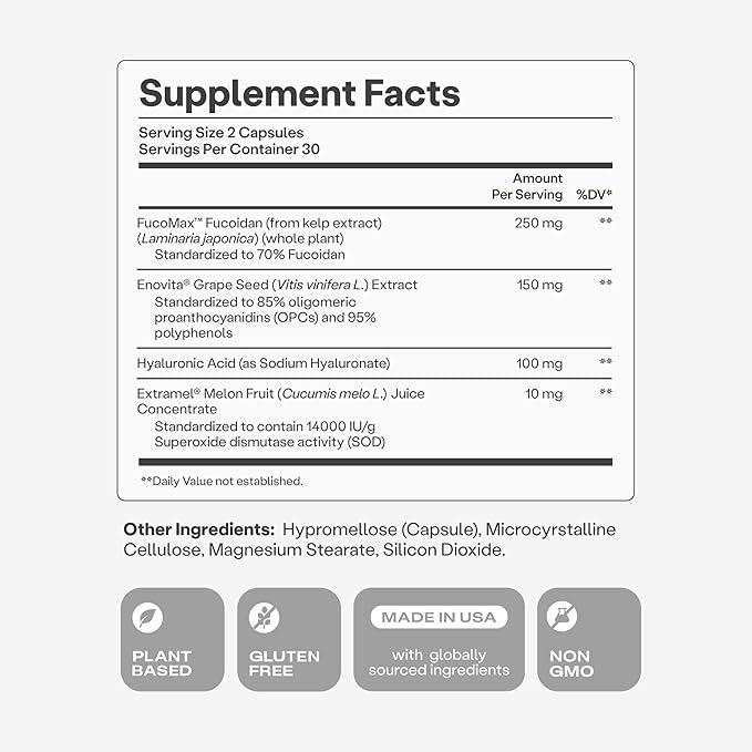 Humann Cardiovascular Health Daily 4-in-1 Vascular &amp Blood Pressure Support Grape Seed Extract &amp Hyaluronic Acid Circulation Supplement Plant-Based Non-GMO 60 Capsules