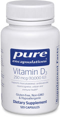 Pure Encapsulations Vitamin D3 250 mcg (10000 IU) - Supplement to Support Bone Joint Breast Heart Colon &amp Immune Health - with Premium Vitamin D - 120 Capsules