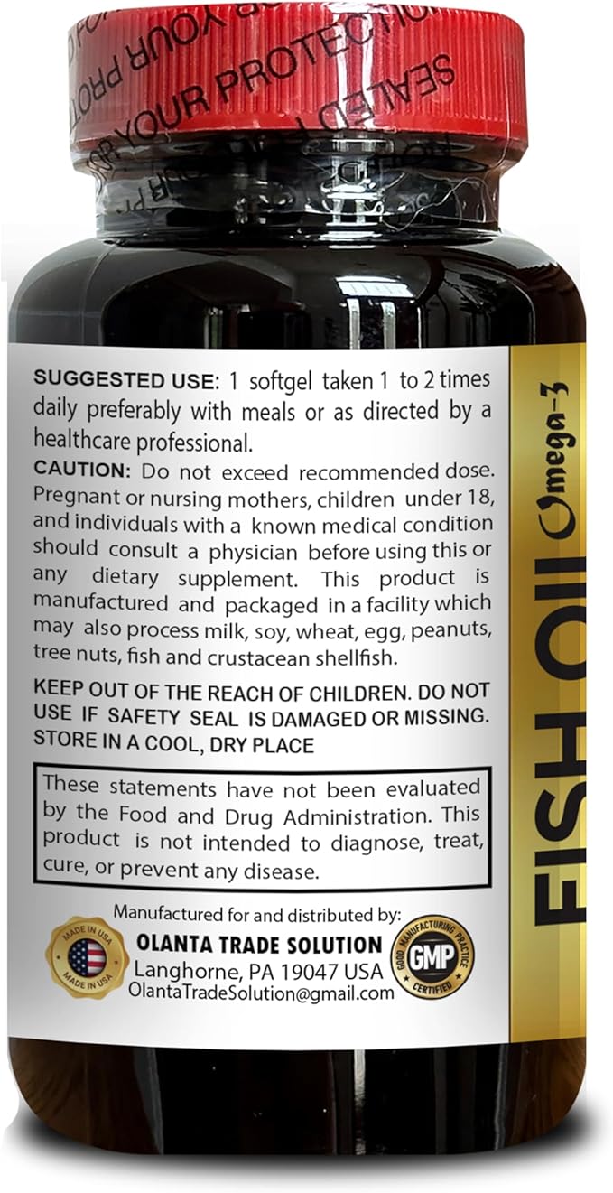 EPA and DHA Natural Supplement | Wild-Caught Alaskan Salmon | Source of Omega-3 Fatty Acids | Immune Booster - 2 Bottles 120 Capsules