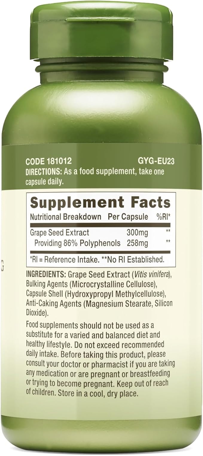 GNC Herbal Plus Grape Seed Extract 300mg Supplement Vegetarian 100 Servings