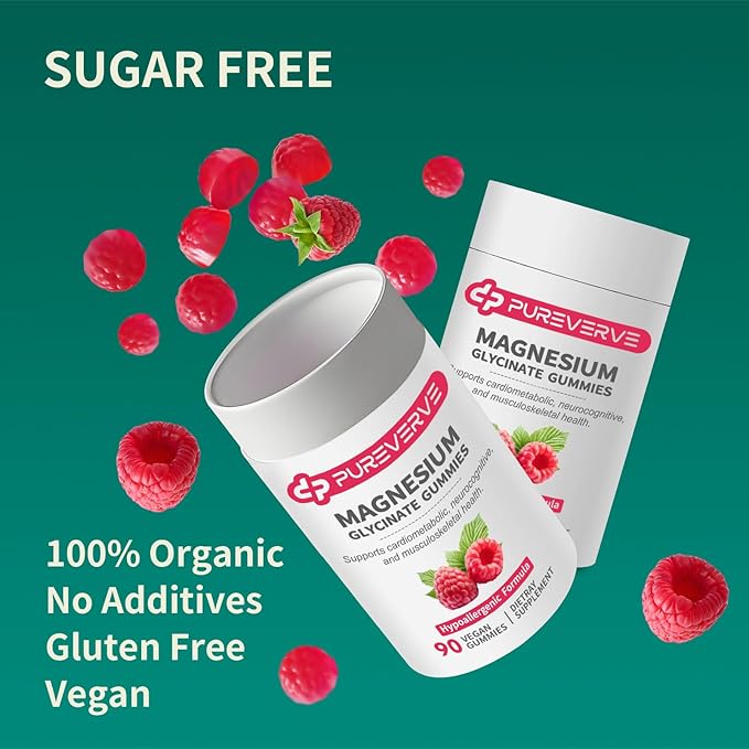 Magnesium Glycinate Gummies 300mg - 90 Count Individually Wrapped Low-Allergy Formula Supports Cardiovascular Health Cognitive Function &amp Muscle-Bone Strength Non-GMO Gluten &amp Soy Free