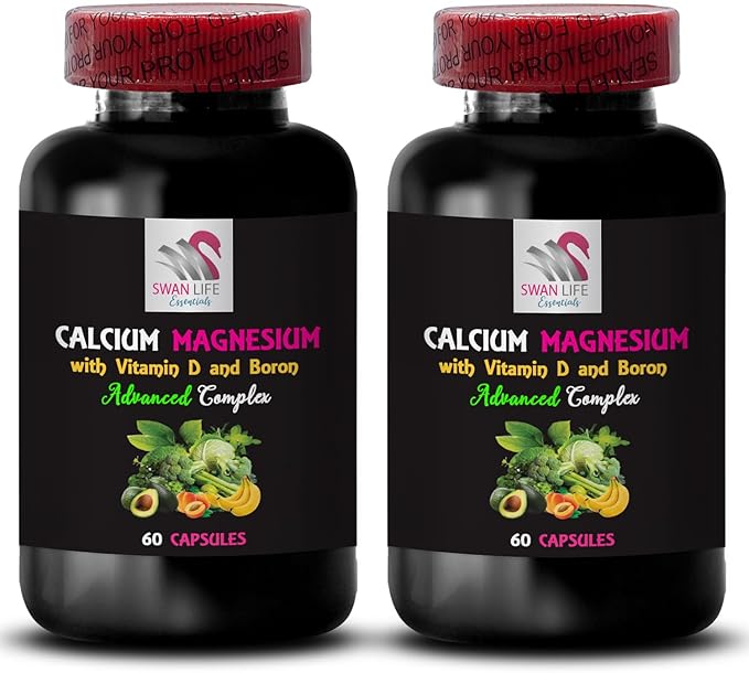 Calcium Magnesium Supplement - Calcium Magnesium Potassium Men's Powder Vitamin D Boost Magnesium Complex Balanced Minerals D3 Vitamin Phosphorus Men’s Support Boron Benefits 3Bot