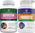 Truthentics Quercetin with Bromelain and Zinc Plus Advanced Probiotic with Prebiotics Bundle - Immune Respiratory &amp Digestive Support - Gluten Free Non-GMO