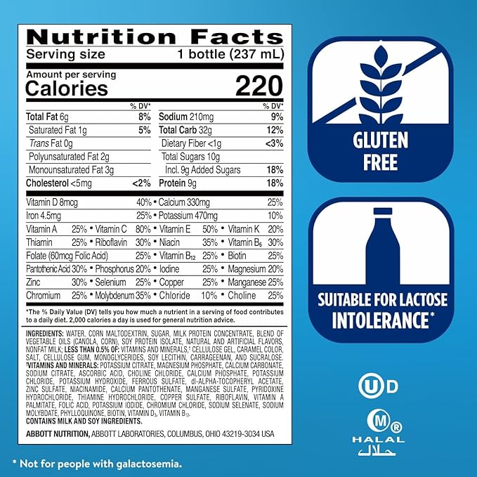 Ensure Original Coffee Latte Nutrition Shake | Small Meal Replacement Shake | Ready To Drink | 9g Protein 27 Vitamins and Minerals | 8 fl oz - 24 Pack