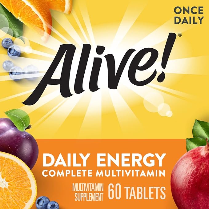 Nature's Way Alive! High Potency Daily Energy Multi-Vitamin Multi-Mineral Once Daily 60 Tablets Pack of 2