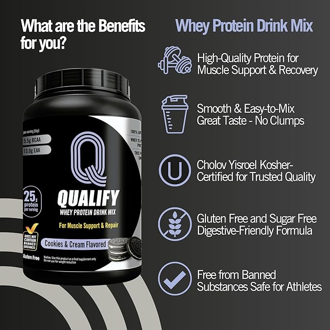 Cookies and Cream + Wild Strawberry Whey Protein Powder Bundle - Gluten-Free 25g Protein 5.5g BCAA 2.7g Leucine 1.4g Isoleucine 1.4g Valine