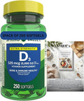 Vitamin D3 125 mcg (5000 IU) | Bone &amp Immune Health | 250 Softgels | Pack of 1 + complimentary Vitamin and Minerals Guide
