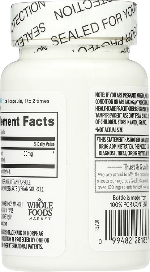 365 by Whole Foods Market Pycnogenol Maritime Pine Bark Extract 50mg Vegan Capsules 60 Count