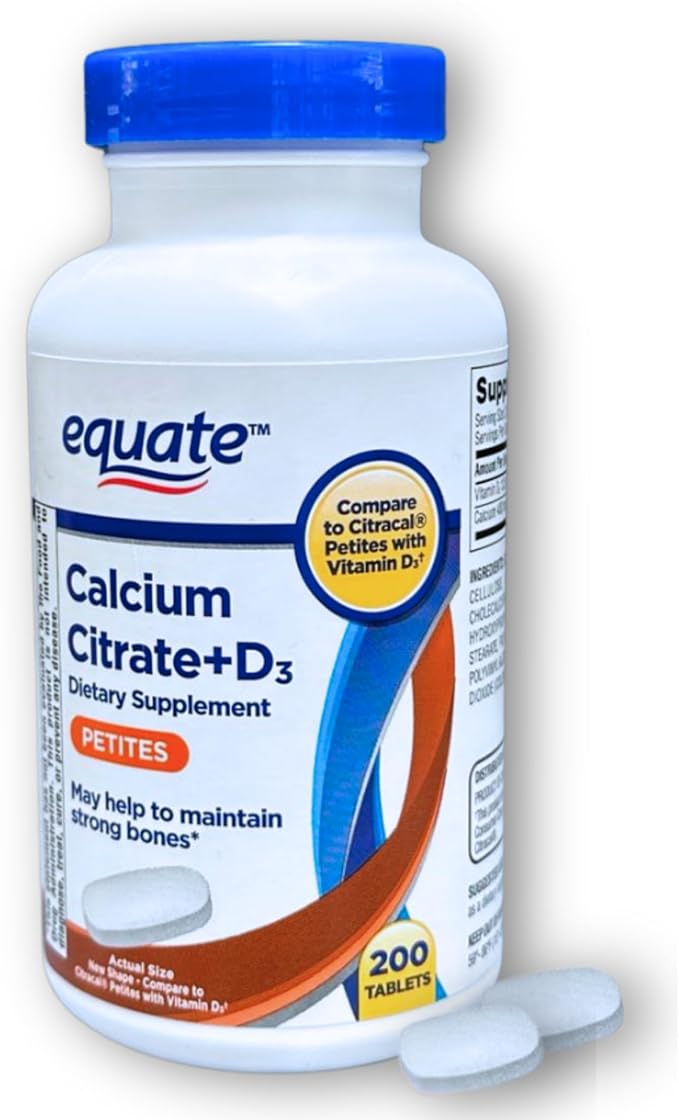 Calcium Citrate Vitamin D3- Supplement for Bone Strength and Immune Health 200 Tablets (Pack of 1) Boxed by Fusion Shop Store