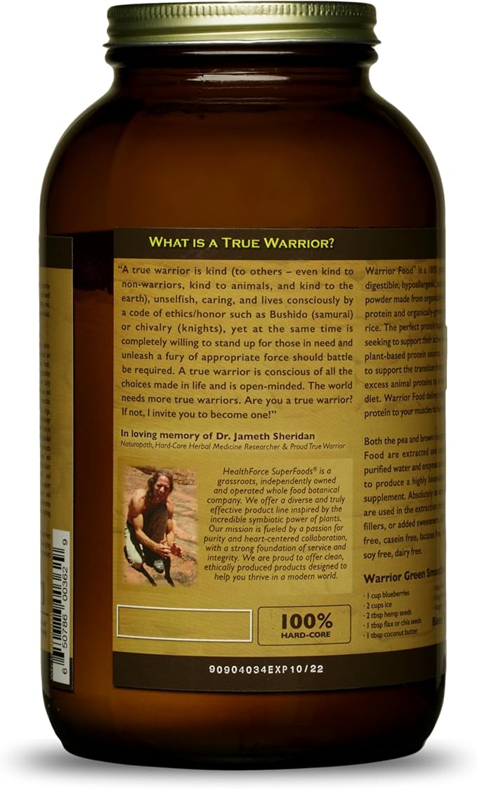 HEALTHFORCE SUPERFOODS Warrior Food Protien Powder - Carob Flavor - 500 Grams