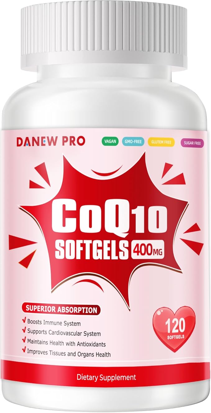 CoQ10-400mg-Softgels with PQQ BioPerine &amp Omega-3 Coenzyme Q10(Ubiquinone) Supplement for High-Absorption Powerful-Antioxidant Support Heart &amp Energy-Production 120 Servings