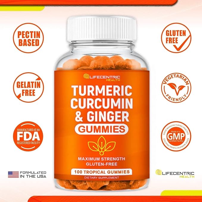 Biotin &amp Turmeric Vegan Gummies Combo | Max Strength Hair Growth Skin Health and Overall Wellness | 10000mcg Biotin &amp 95% Standardized Turmeric Curcumin | Natural Non-GMO and Gluten-Free Su