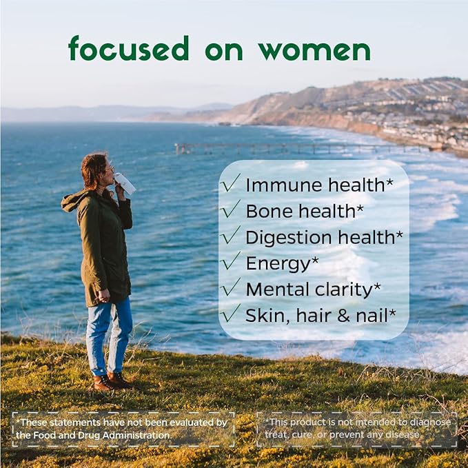 Zenkgo Women's Vitamins + Probiotics 25B CFU + Organic Whole Foods Supports Immunity Digestion Energy Daily Vitamins A E B6 B12 Vegan D3 K2 (MK-7) Folate Minerals Superfoods(60Ct/30Day)