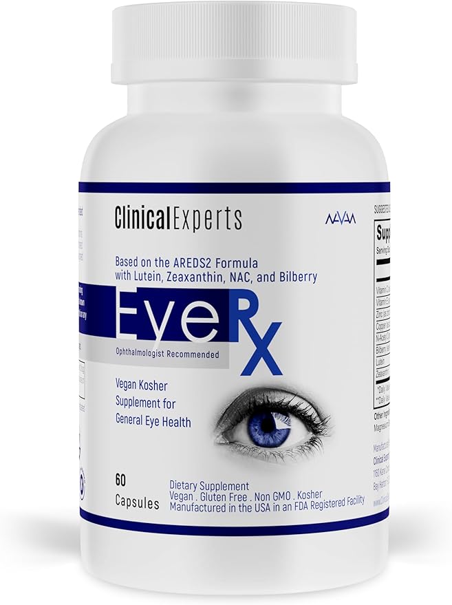 Navan EyeRx Eye Vitamins &amp Minerals for General Eye Health &amp Amsler Eye Grid Daily Vision Screening Tool by Clinical Experts