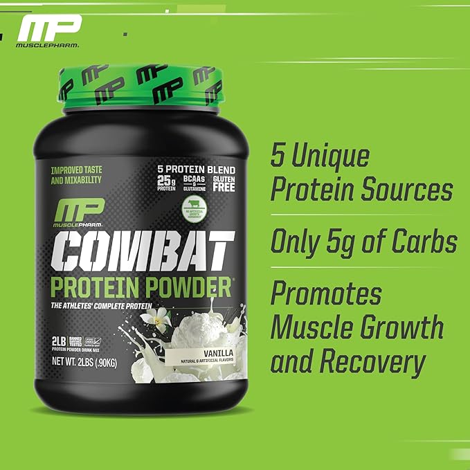 Muscle Pharm Combat Protein 2lb Vanilla and Combat Chocolate Chip Cookie Dough Sport Bars
