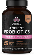 Ancient Nutrition Probiotics for Women Probiotic Women's Once Daily 30ct Digestive and Immune Support Bloating and Constipation Relief for Women Gluten Free Superfoods Blend 25 Billion CFUs*