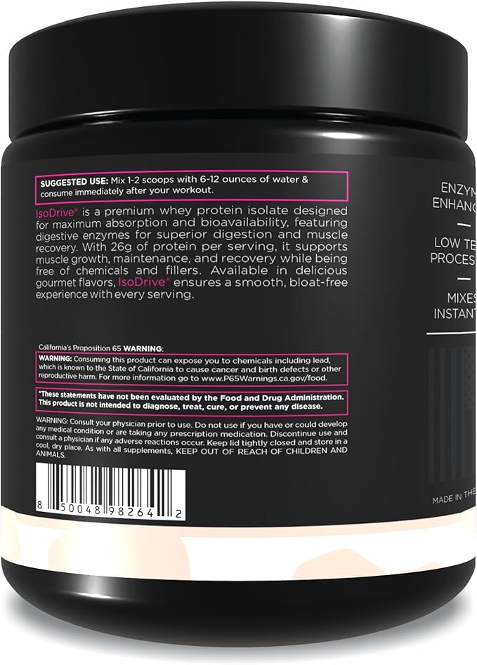 Driven Nutrition ISODRIVE Premium Whey Isolate (1lb Unflavored)