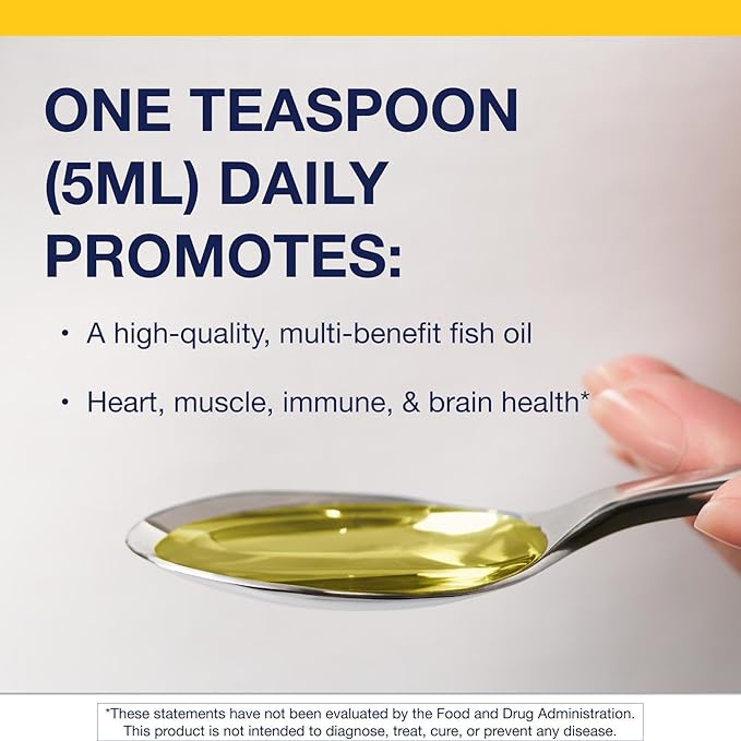 Metagenics OmegaGenics EPA-DHA 2400 mg - High Potency Liquid Fish Oil Supplement for Heart Health &amp Immune Support* - Sustainably Sourced - Lemon Flavor - Non-GMO &amp Gluten-Free - 30 Servings