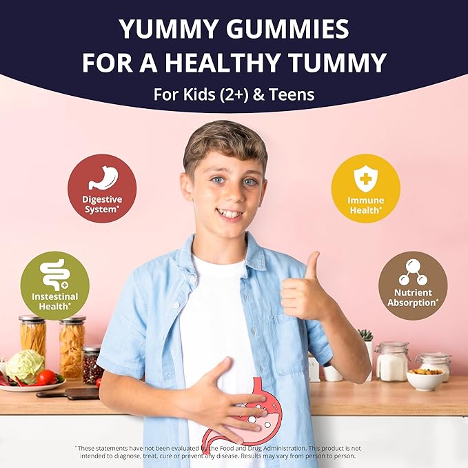 Bundle 3X with Omega 3 Gummies Immune Gummies Probiotics Gummies - Support Brain Gut &amp Immune Health for Kids &amp Teens