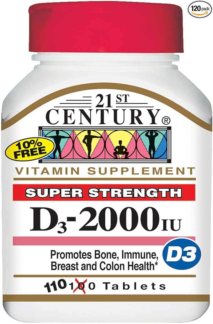21st Century Vitamin D-2000 Tablets - 110 ct Pack of 6