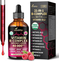 VivoNu Vitamin B Complex Liquid Drops Vitamins B12 B6 B1 B2 B3 B5Methyl Folate with Vitamin C A E D Support Energy Raspberry Flavor Natural Ingredient Non GMO