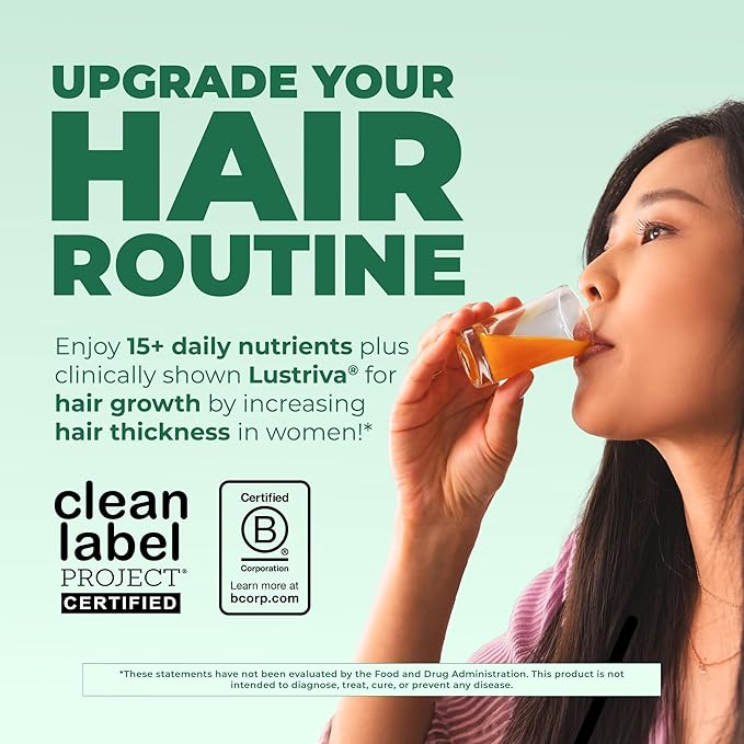 MARYRUTH'S Liquid Multivitamin + Hair Growth | Biotin 10000mcg | Lustriva Hair Growth Supplement | Clinically Tested in Women for Thicker Hair &amp Facial Wrinkle | Skin Care | Ages 18+ | 15.22 Fl Oz