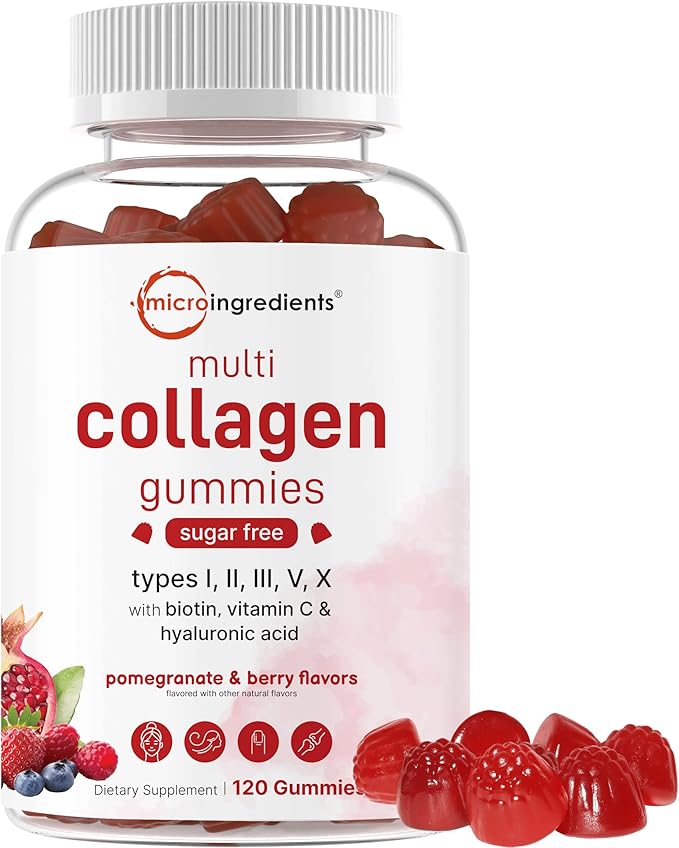 Micro Ingredients Omega-3 Fish Oil 4200 mg 240 Softgels &amp Multi Collagen Peptides Gummies Bundle Pack | Wild-Caught Fish Lemon Flavored Burpless | Type IIIIIIVX Protein