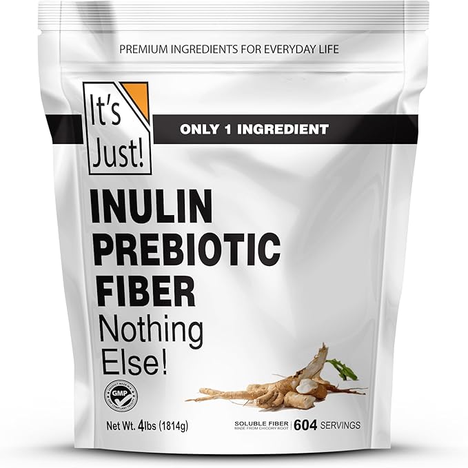 It's Just! - Inulin Prebiotic Fiber Sweetener Product of Belgium Chicory Root Powder (4 Pound (Pack of 1))