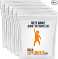 BulkSupplements.com Beef Bone Broth Protein Powder - Bovine Bone Broth Protein Lactose Free Protein Powder - Dairy Free &amp Gluten Free 22g per Serving 5kg (11 lbs) (Pack of 5)
