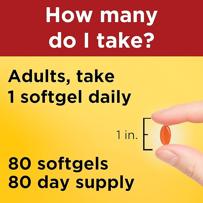 Nature Made CoQ10 200mg Softgels Dietary Supplement for Heart Health Support 80 Softgels 80 Day Supply